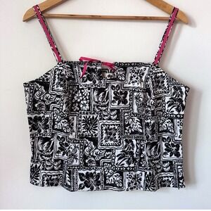 Vintage Y2K Hawaiian Cropped‎ Tank Top 12 Fitted Tropical Vacation Resort Beachy